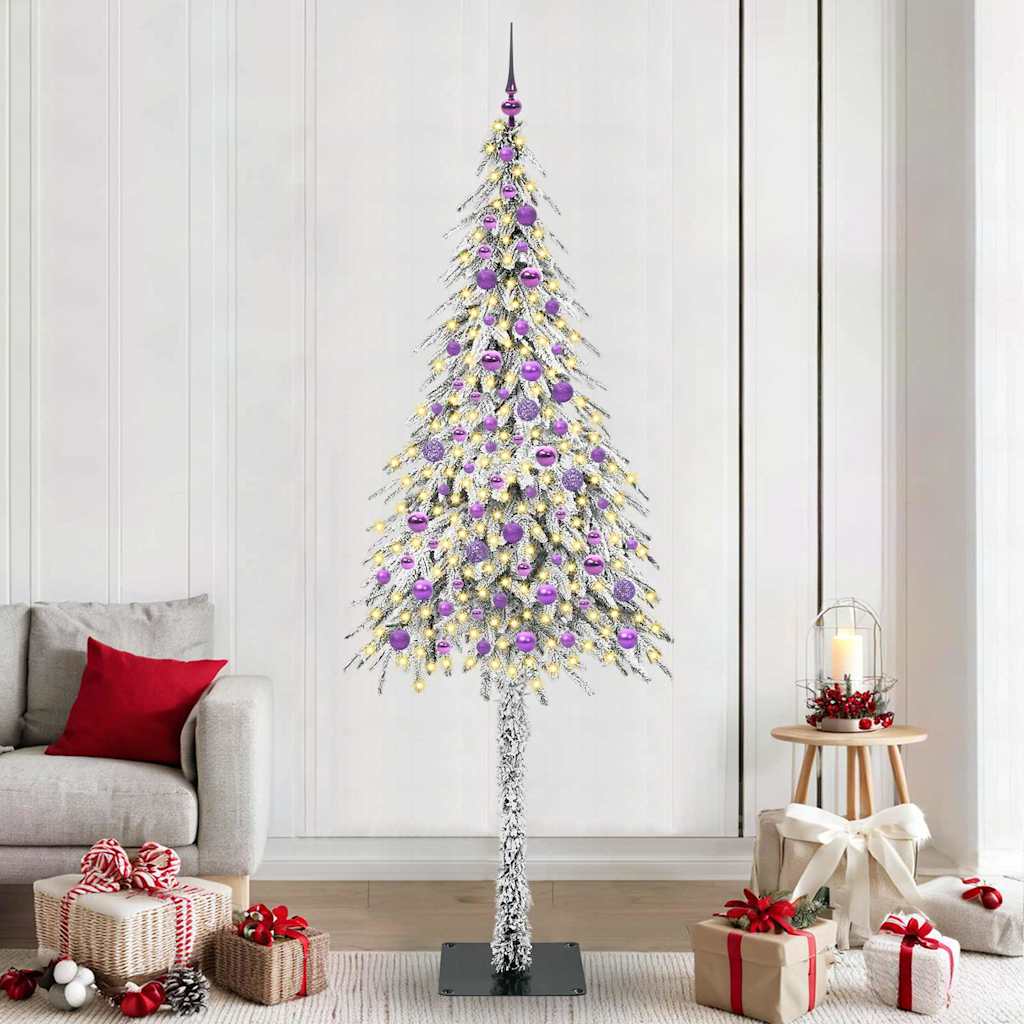 vidaXL Weihnachtsbaum mit 150 LEDs Weiß 120 cm PE und Stahl