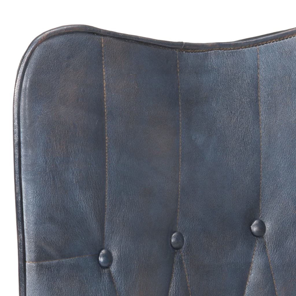 vidaXL Ohrensessel Grau Echtleder