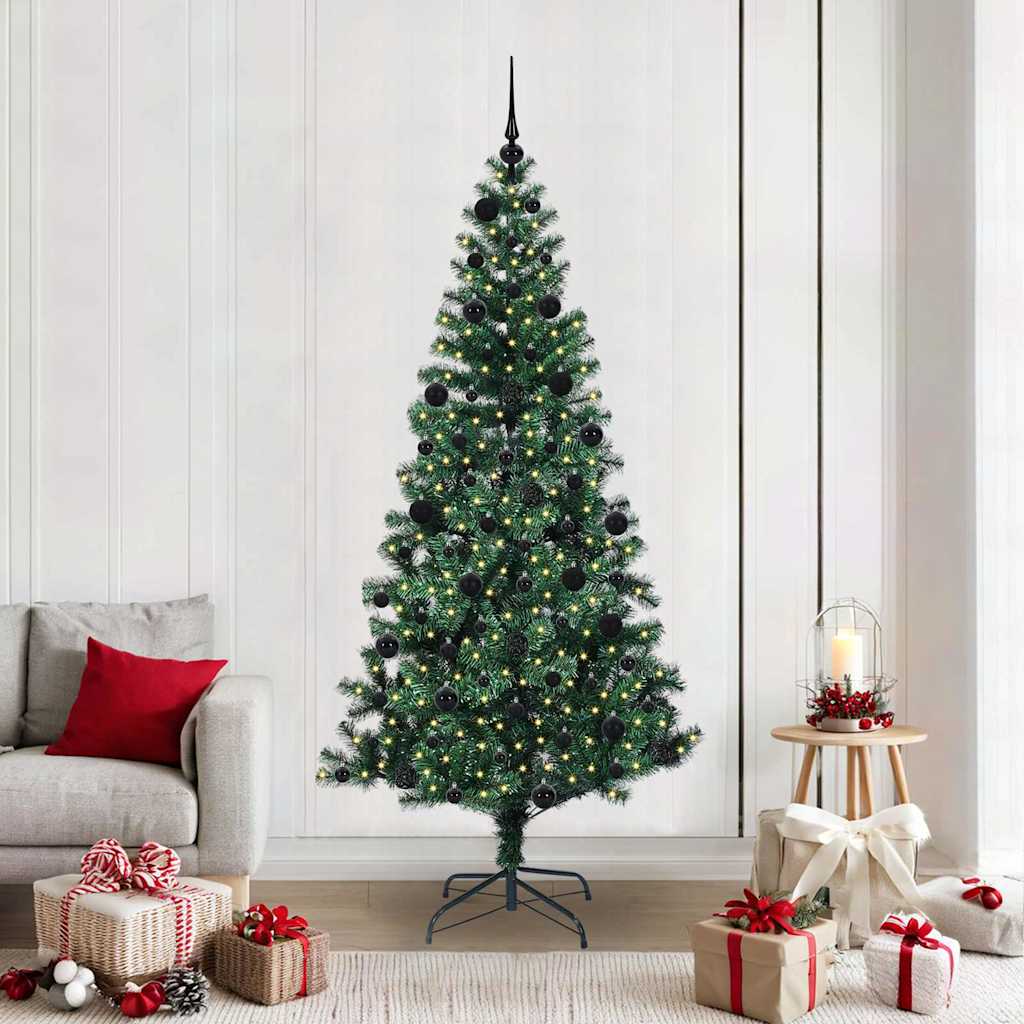 vidaXL Künstlicher vorbeleuchteter Weihnachtsbaum Grün 120 cm