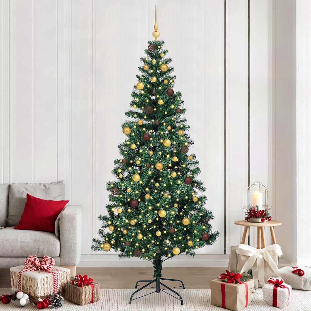 vidaXL Künstlicher vorbeleuchteter Weihnachtsbaum Grün 120 cm