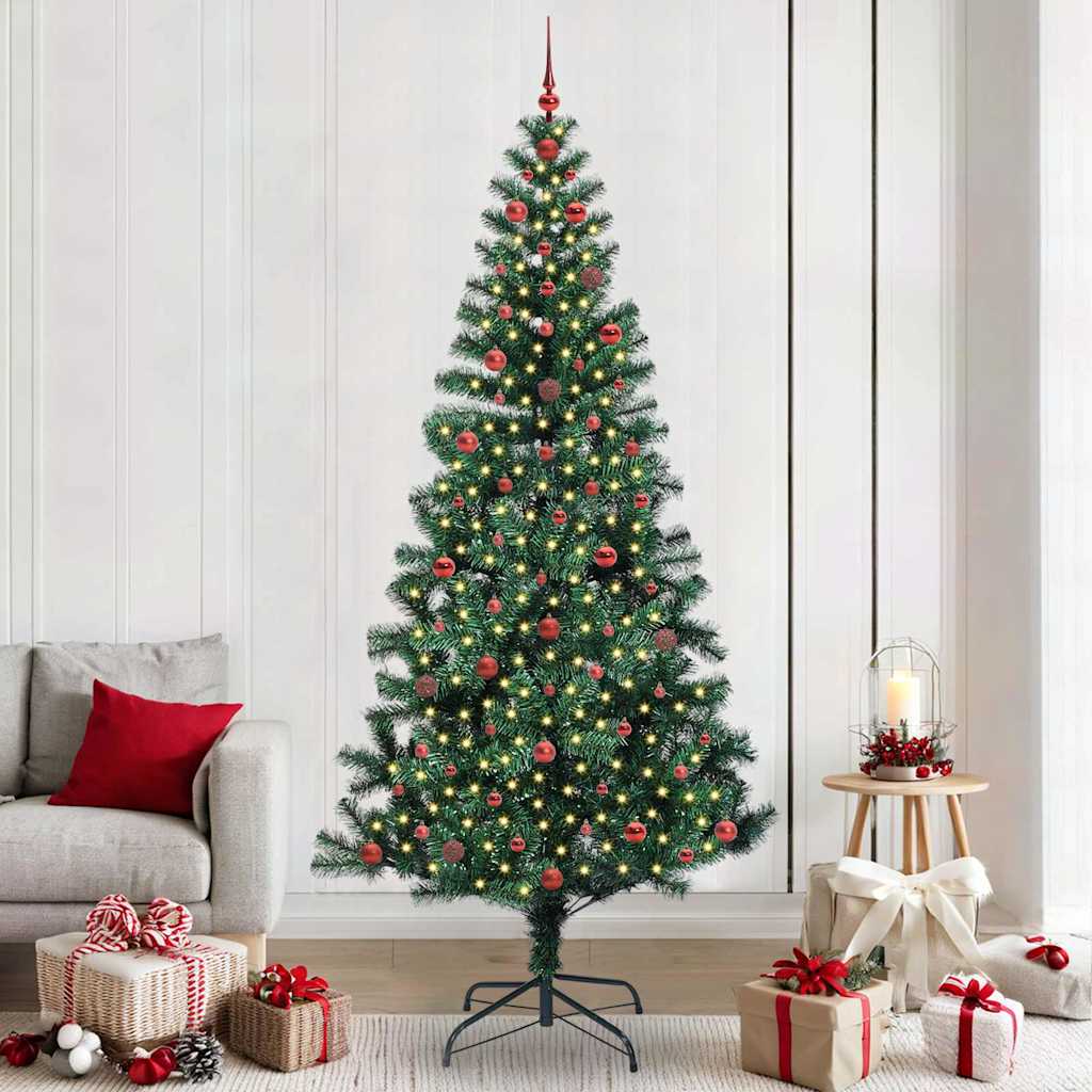 vidaXL Künstlicher vorbeleuchteter Weihnachtsbaum Grün 120 cm