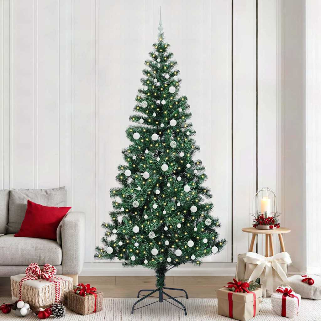 vidaXL Künstlicher vorbeleuchteter Weihnachtsbaum Grün 120 cm