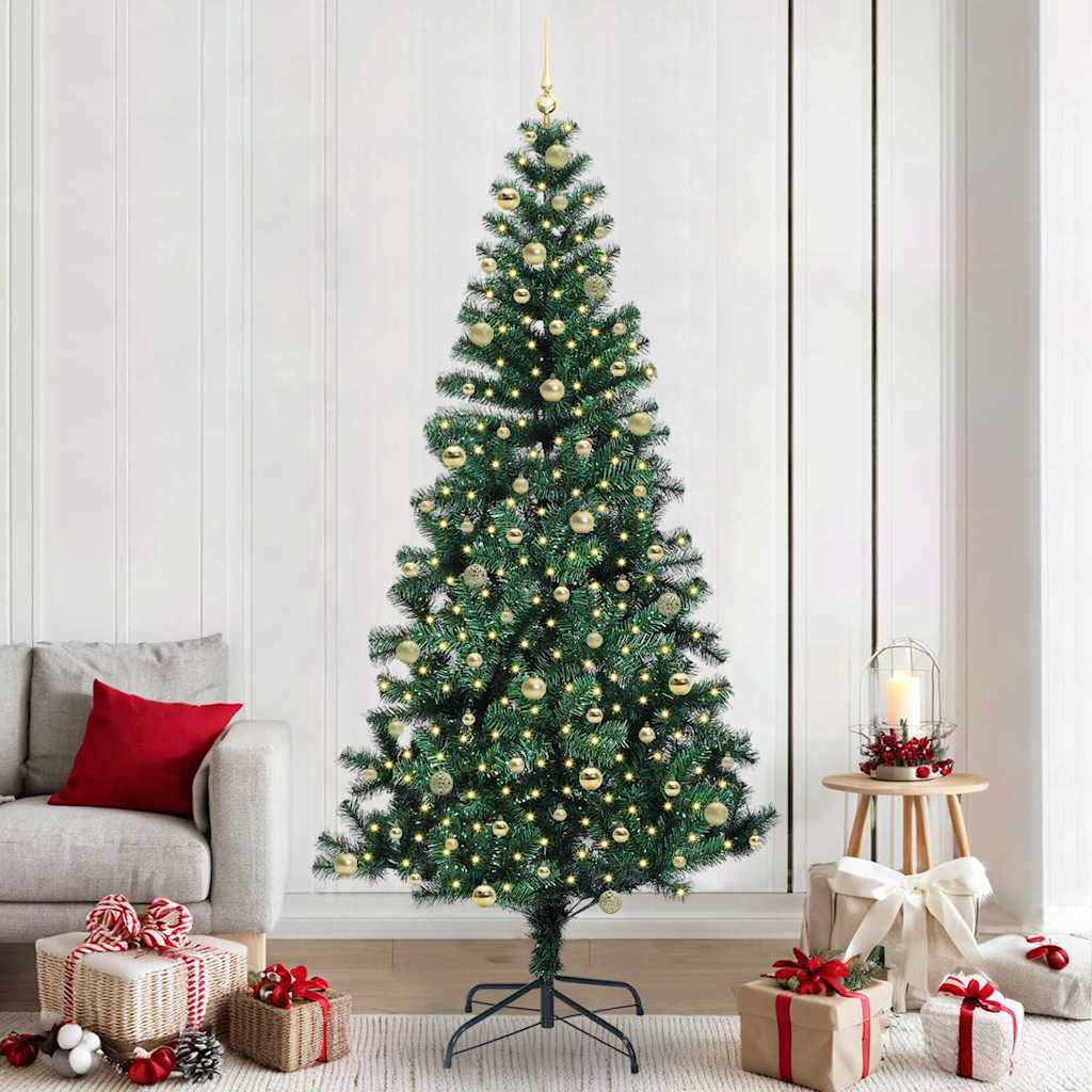 vidaXL Künstlicher vorbeleuchteter Weihnachtsbaum Grün 120 cm