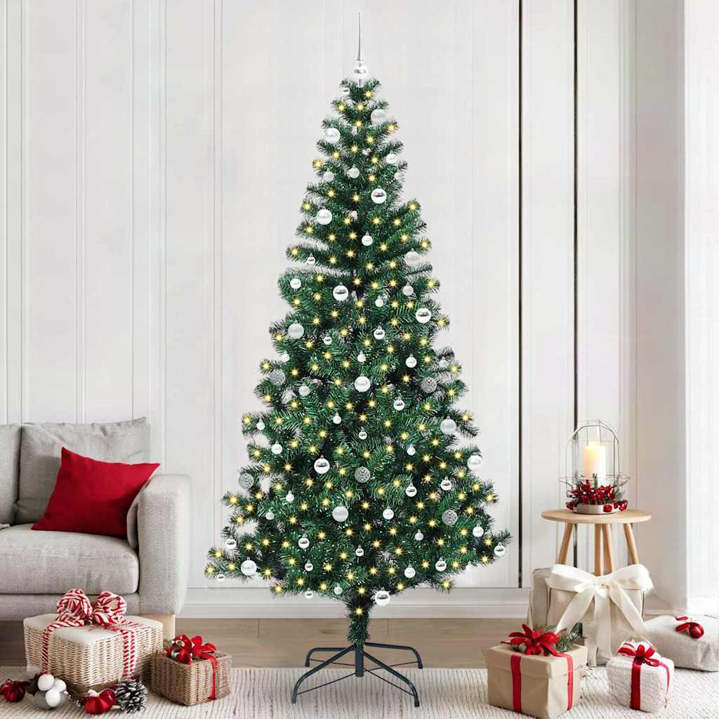 vidaXL Künstlicher vorbeleuchteter Weihnachtsbaum Grün 120 cm