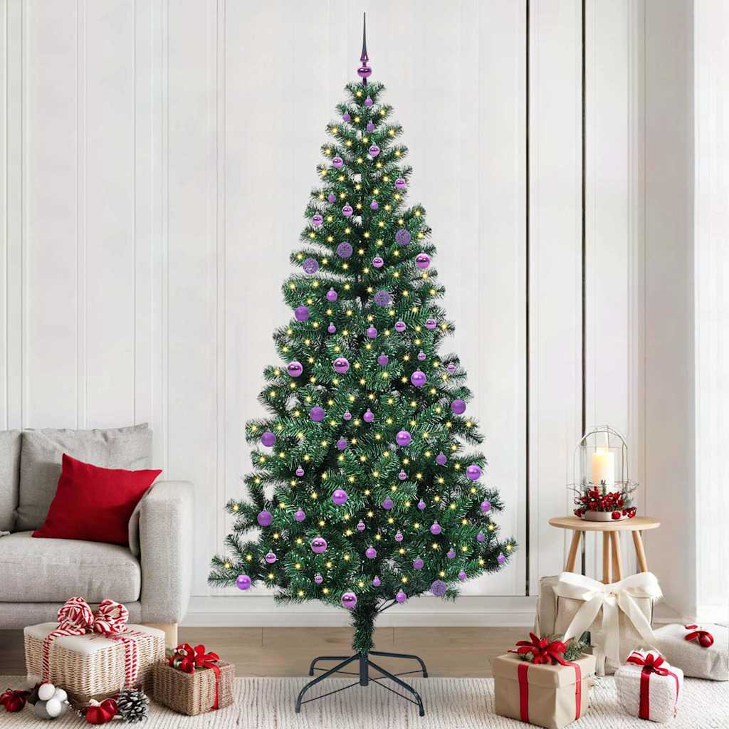 vidaXL Künstlicher vorbeleuchteter Weihnachtsbaum Grün 120 cm