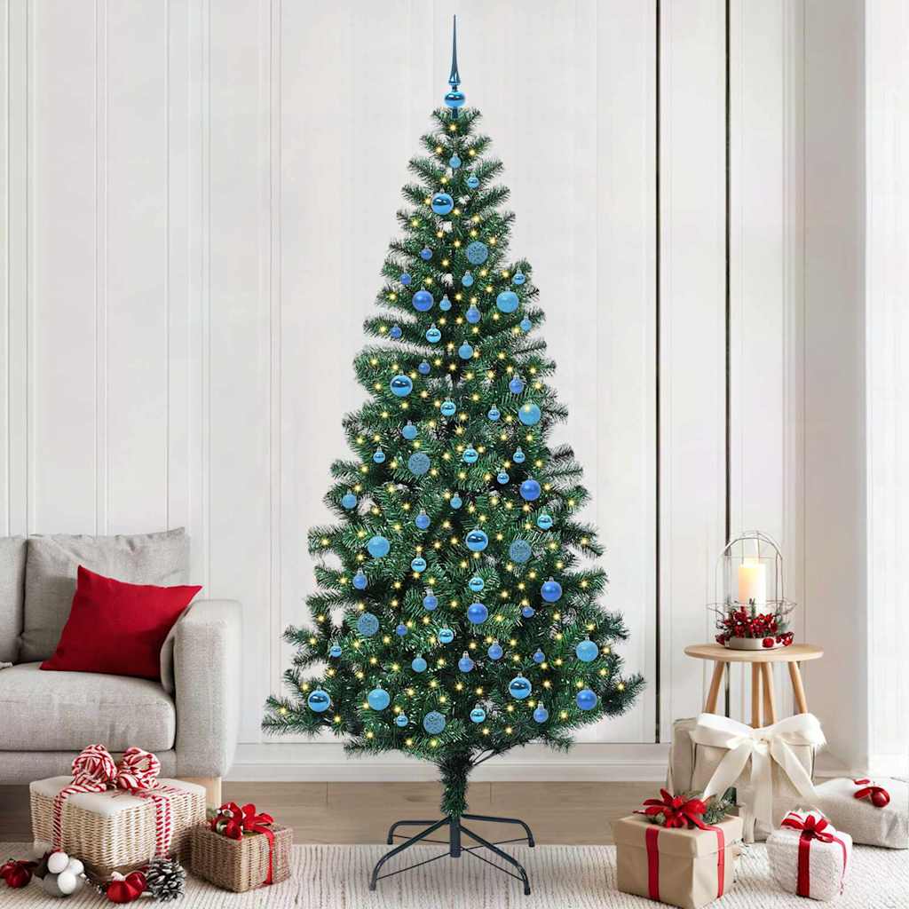 vidaXL Künstlicher vorbeleuchteter Weihnachtsbaum Grün 120 cm