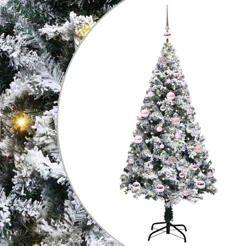 vidaXL Künstlicher Weihnachtsbaum mit 150 LEDs mit Ständer Weiß 120 cm