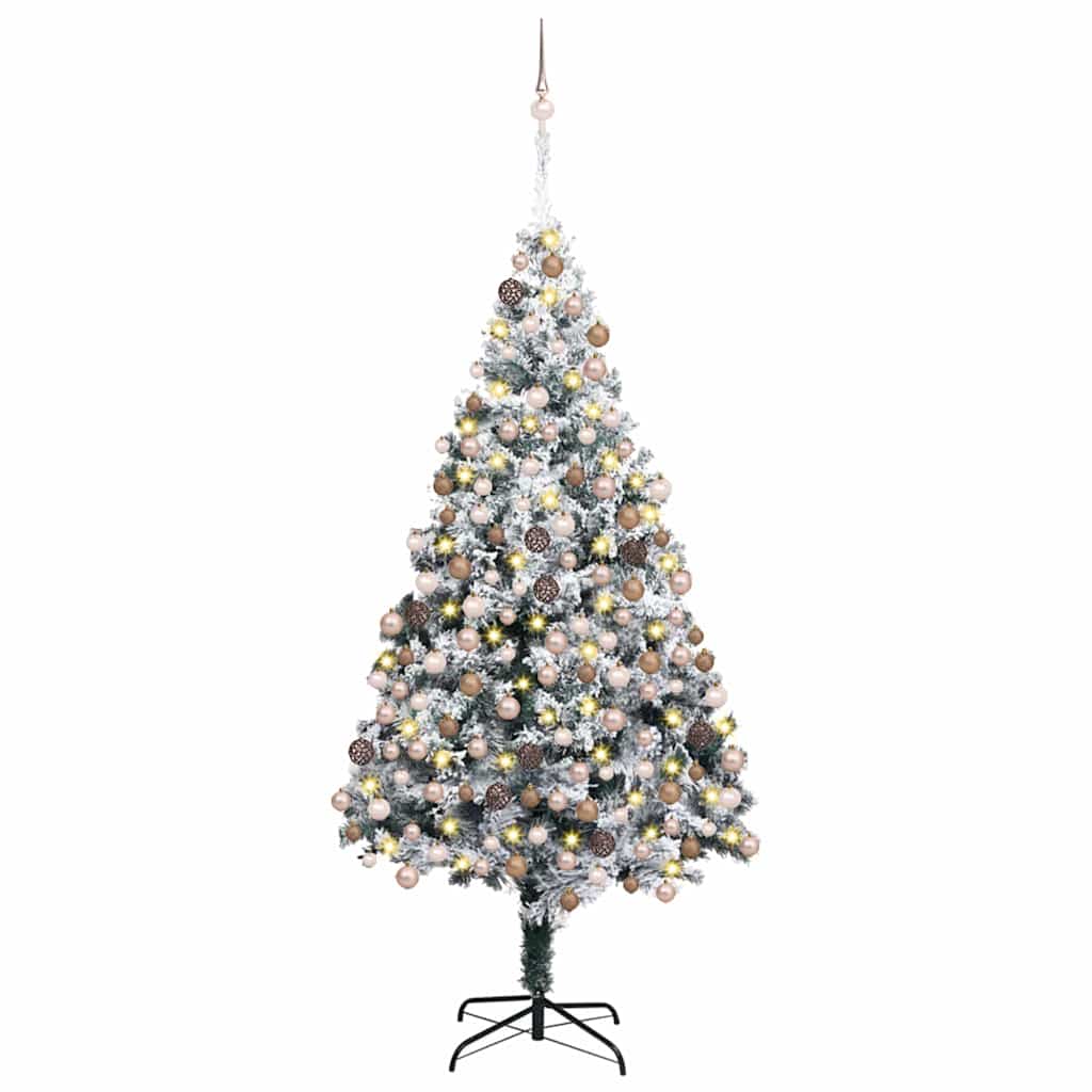 vidaXL Künstlicher Weihnachtsbaum mit 150 LEDs mit Ständer Weiß 120 cm