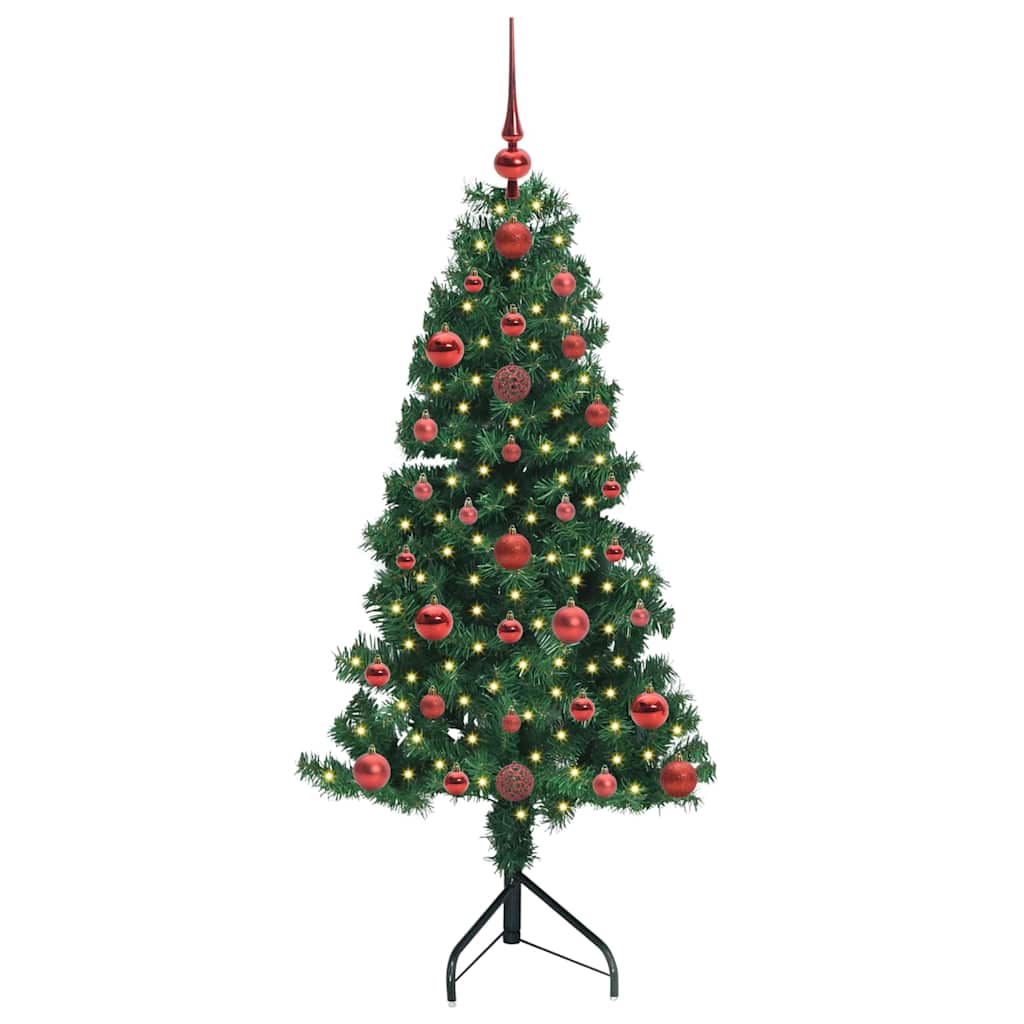 vidaXL Eckiger künstlicher Weihnachtsbaum Grün 120 cm PVC und Metall