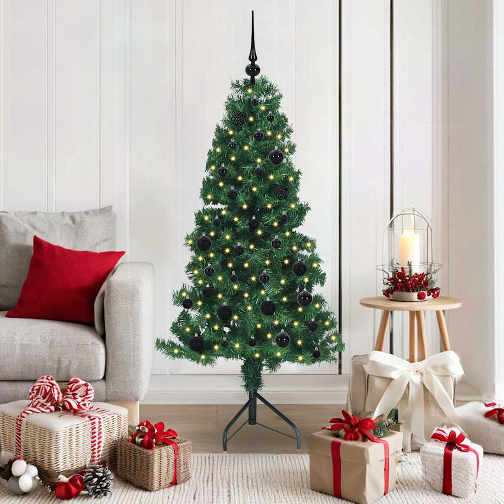 vidaXL Eckiger künstlicher Weihnachtsbaum Grün 120 cm PVC und Metall