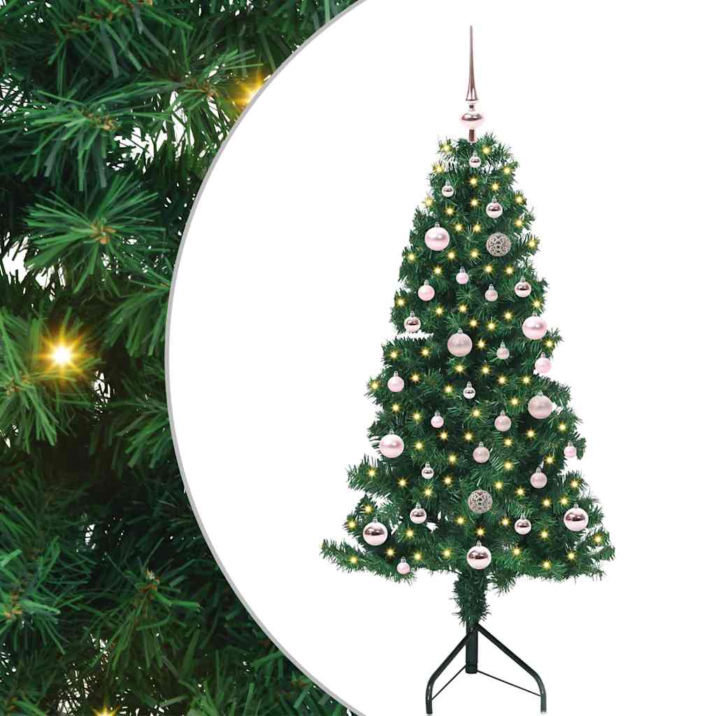 vidaXL Eckiger künstlicher Weihnachtsbaum Grün 120 cm PVC und Metall