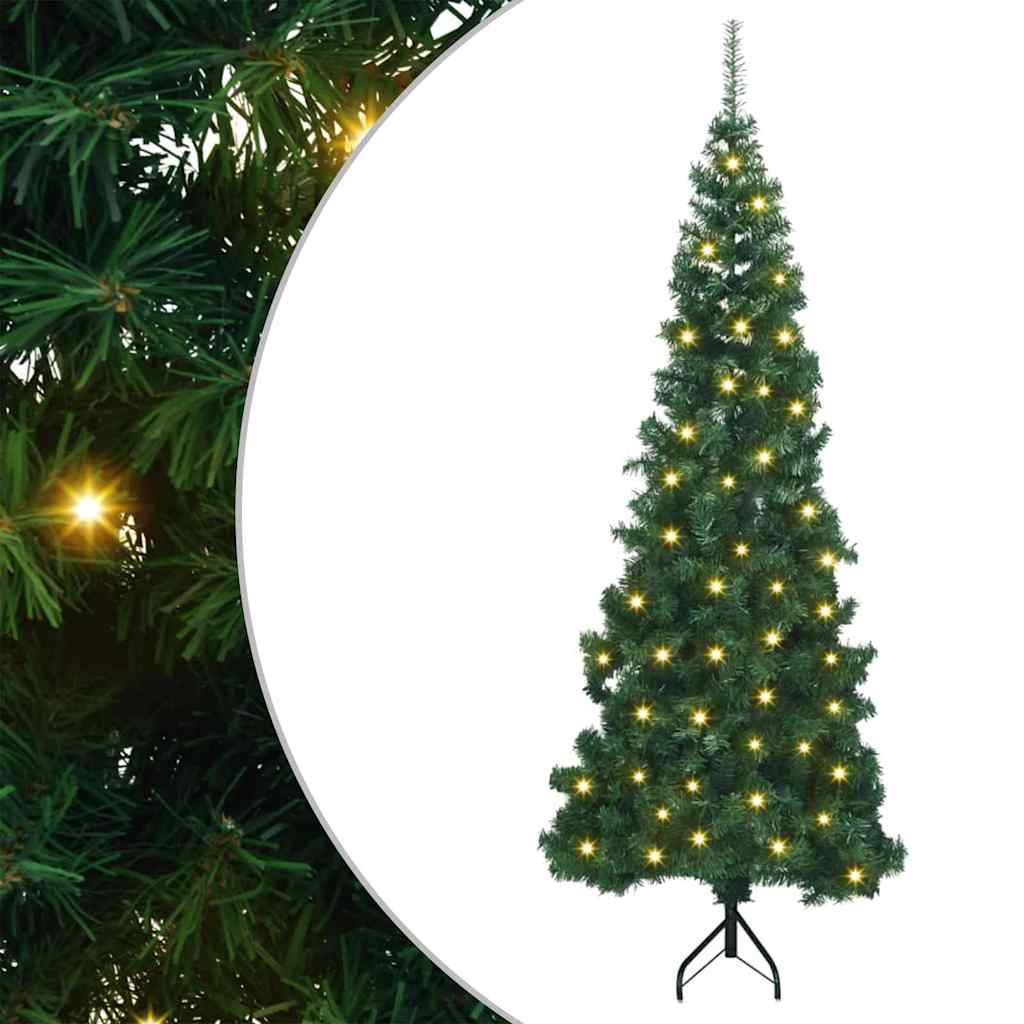 vidaXL Eckiger künstlicher Weihnachtsbaum Grün 120 cm PVC und Metall