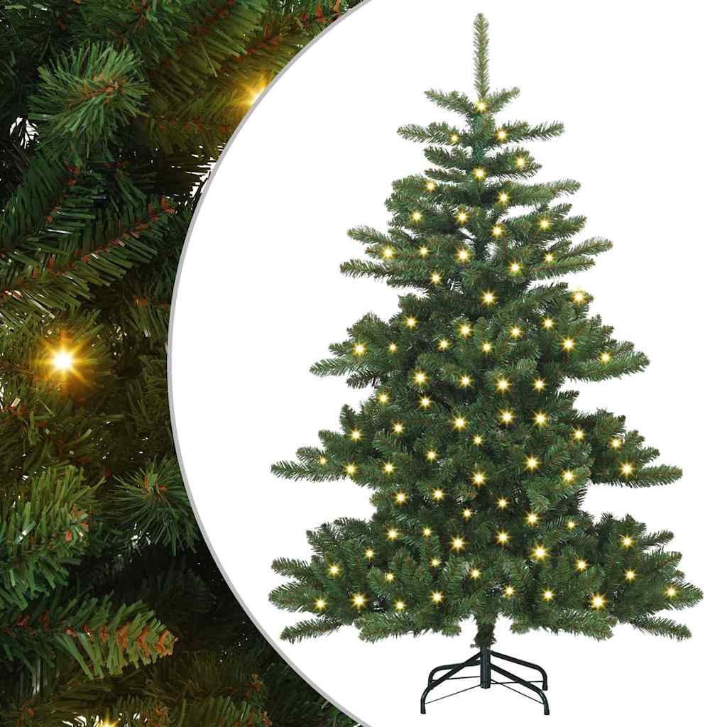 vidaXL Künstlicher klappbarer Weihnachtsbaum Grün 150 cm PVC und Stahl