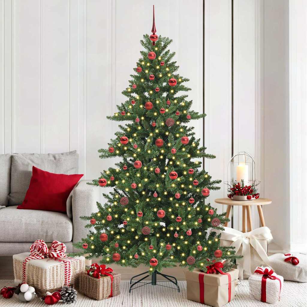 vidaXL Künstlicher klappbarer Weihnachtsbaum Grün 150 cm PVC und Stahl