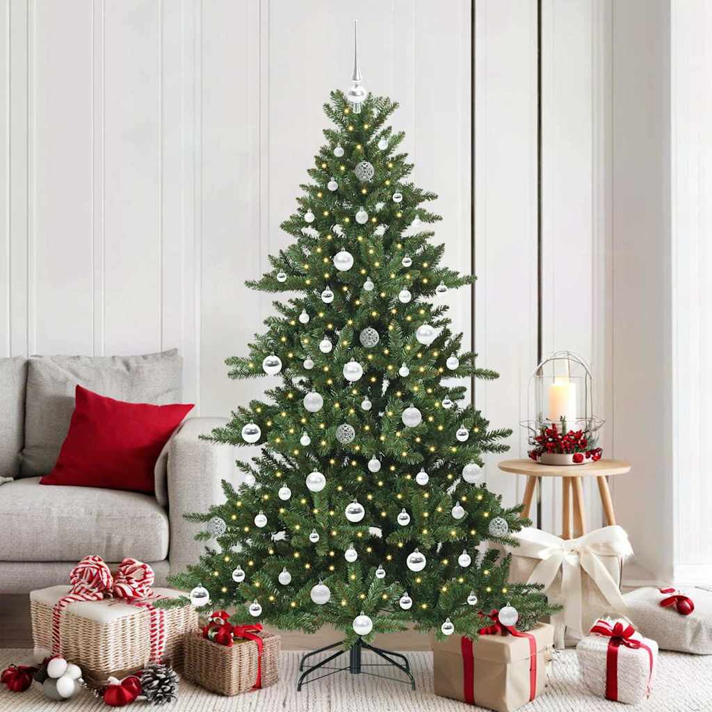 vidaXL Künstlicher klappbarer Weihnachtsbaum Grün 150 cm PVC und Stahl