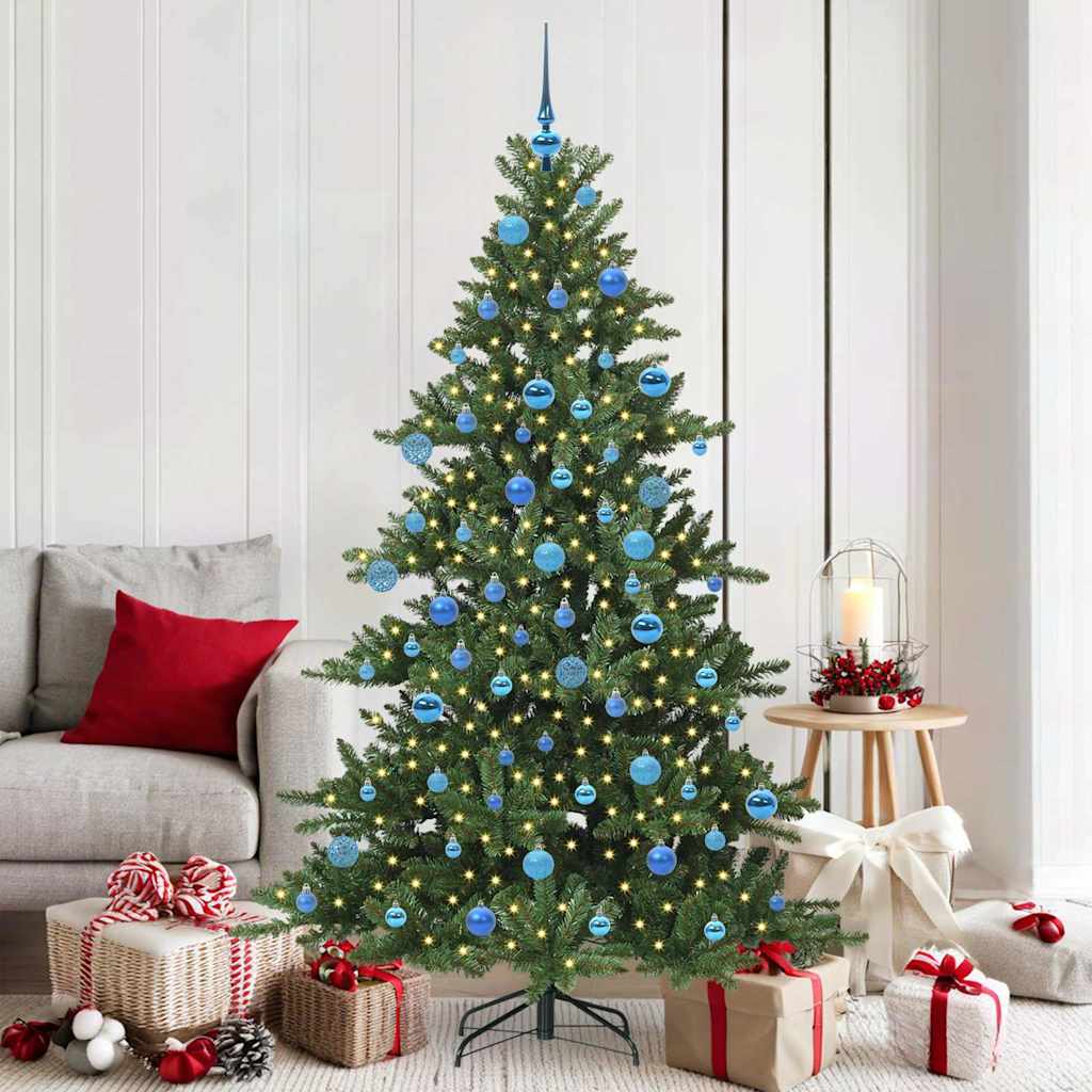 vidaXL Künstlicher klappbarer Weihnachtsbaum Grün 150 cm PVC und Stahl