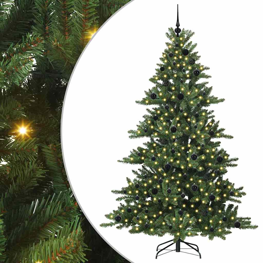 vidaXL Künstlicher klappbarer Weihnachtsbaum Grün 150 cm PVC und Stahl