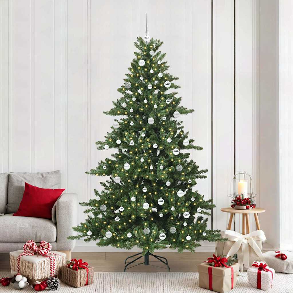 vidaXL Künstlicher klappbarer Weihnachtsbaum Grün 150 cm PVC und Stahl