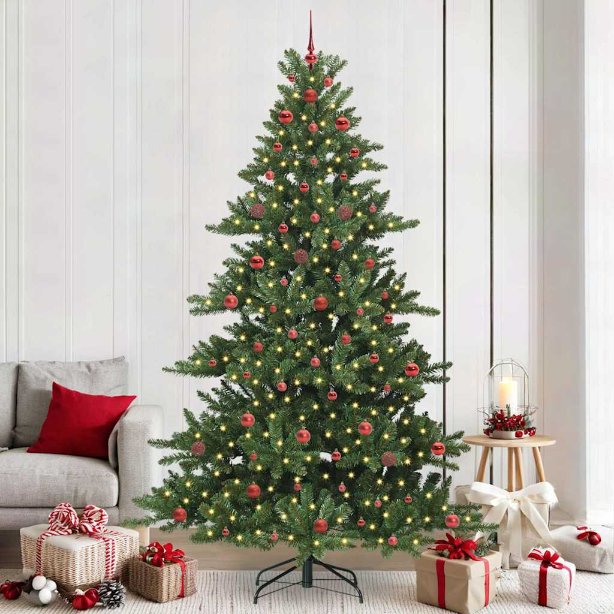 vidaXL Künstlicher klappbarer Weihnachtsbaum Grün 150 cm PVC und Stahl