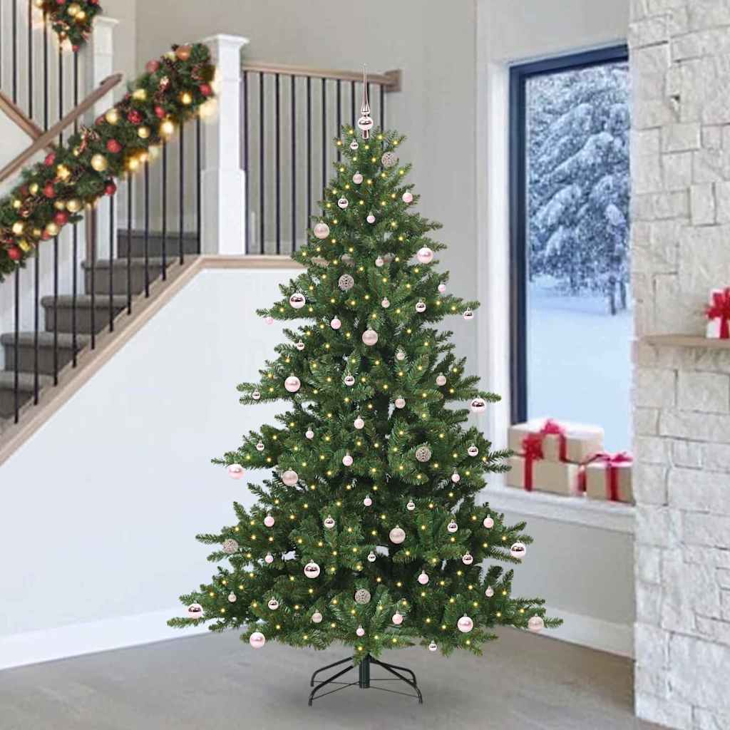 vidaXL Künstlicher klappbarer Weihnachtsbaum Grün 150 cm PVC und Stahl