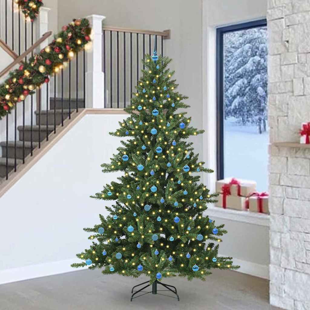 vidaXL Künstlicher klappbarer Weihnachtsbaum Grün 150 cm PVC und Stahl