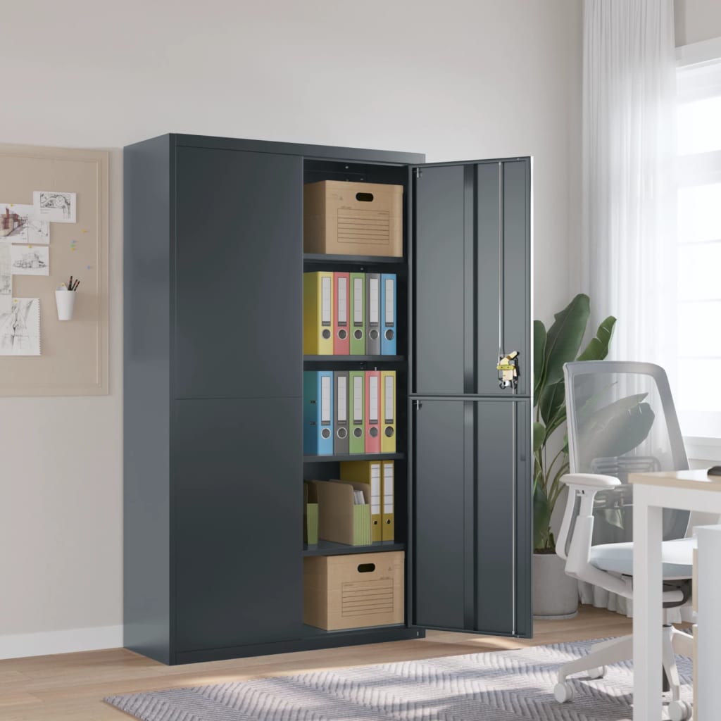 vidaXL Aktenschrank Weiß 105x40x180 cm Stahl