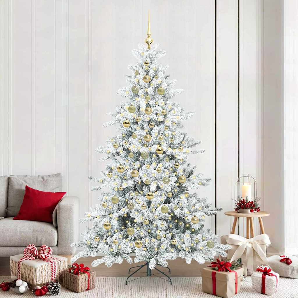 vidaXL Künstlicher klappbarer Weihnachtsbaum Grün 150 cm PVC und Stahl