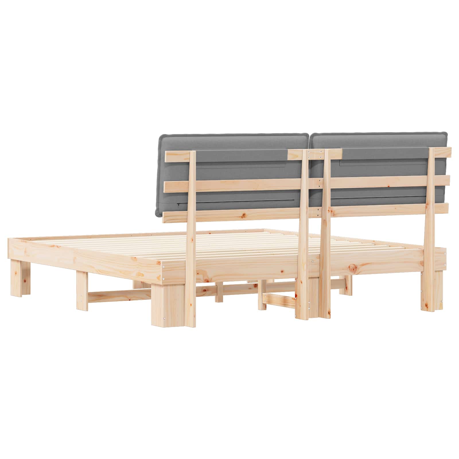 vidaXL Bettgestell mit gepolstertem Kopfteil Hellgrau 200 x 200 cm