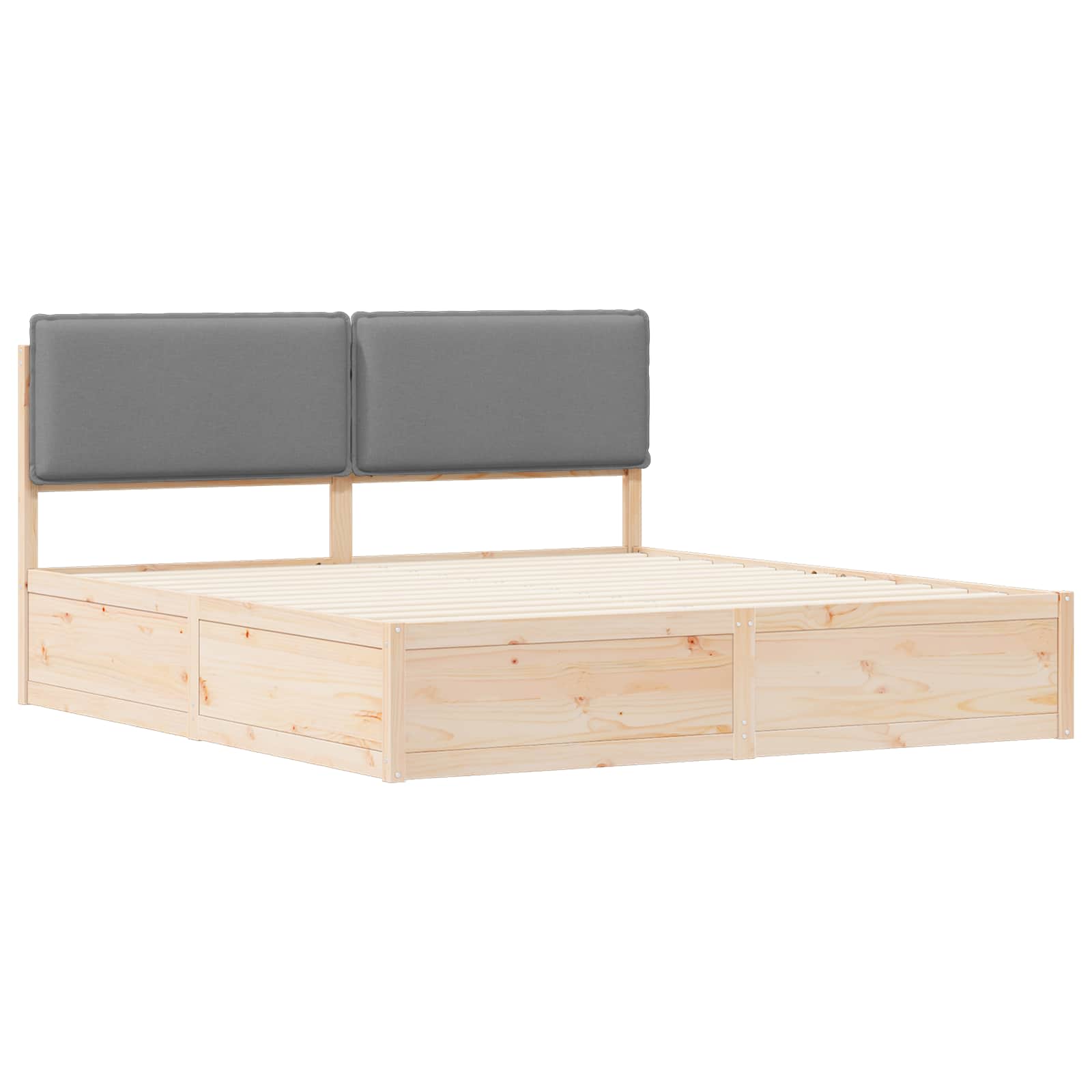 vidaXL Bettgestell mit gepolstertem Kopfteil Hellgrau 200 x 200 cm