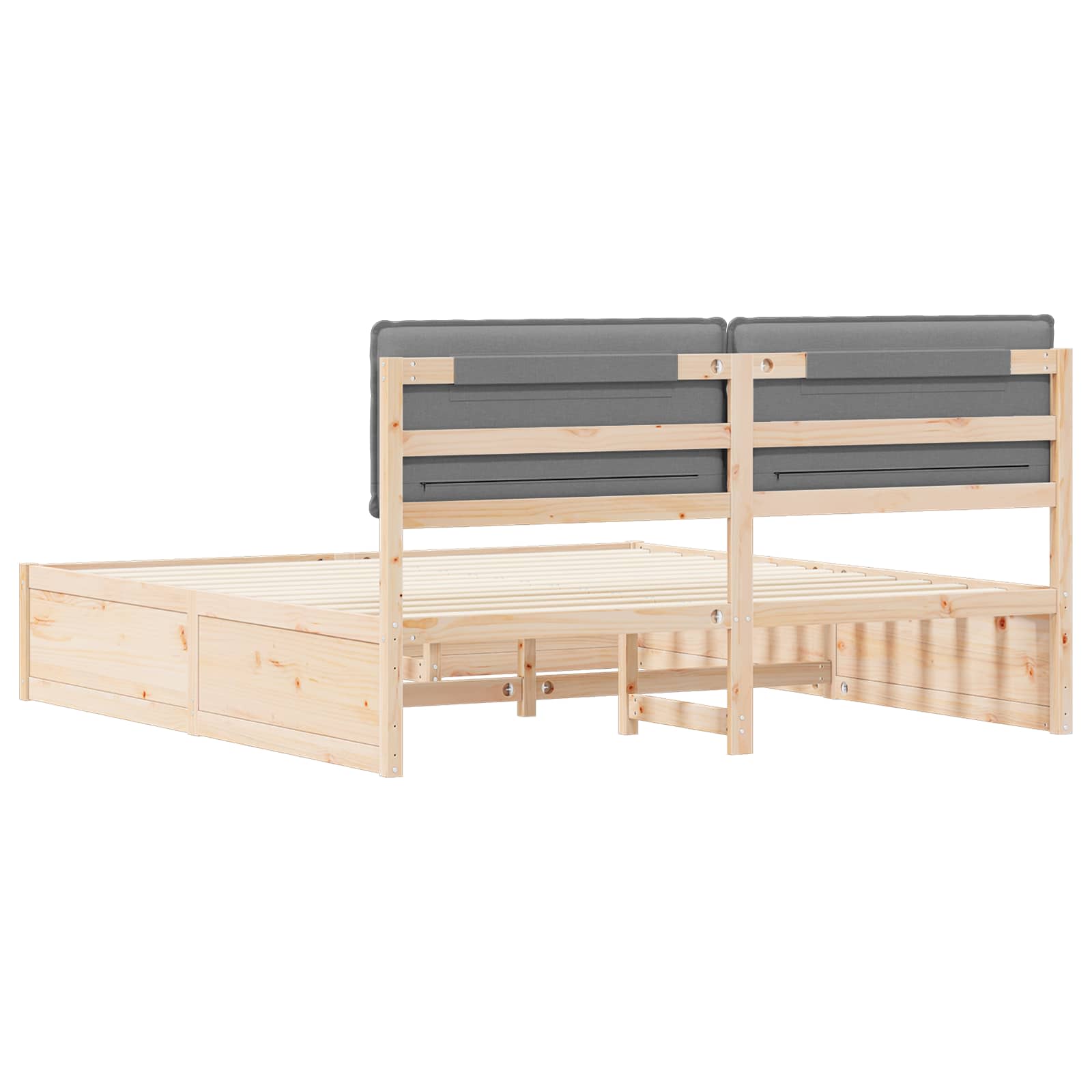 vidaXL Bettgestell mit gepolstertem Kopfteil Hellgrau 200 x 200 cm