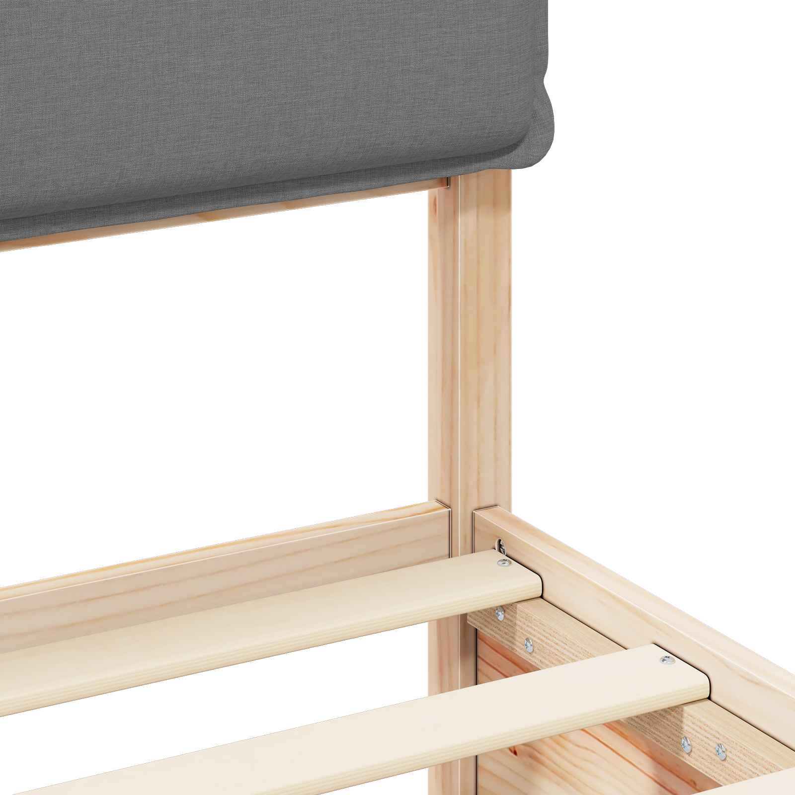 vidaXL Bettgestell mit gepolstertem Kopfteil Hellgrau 200 x 200 cm