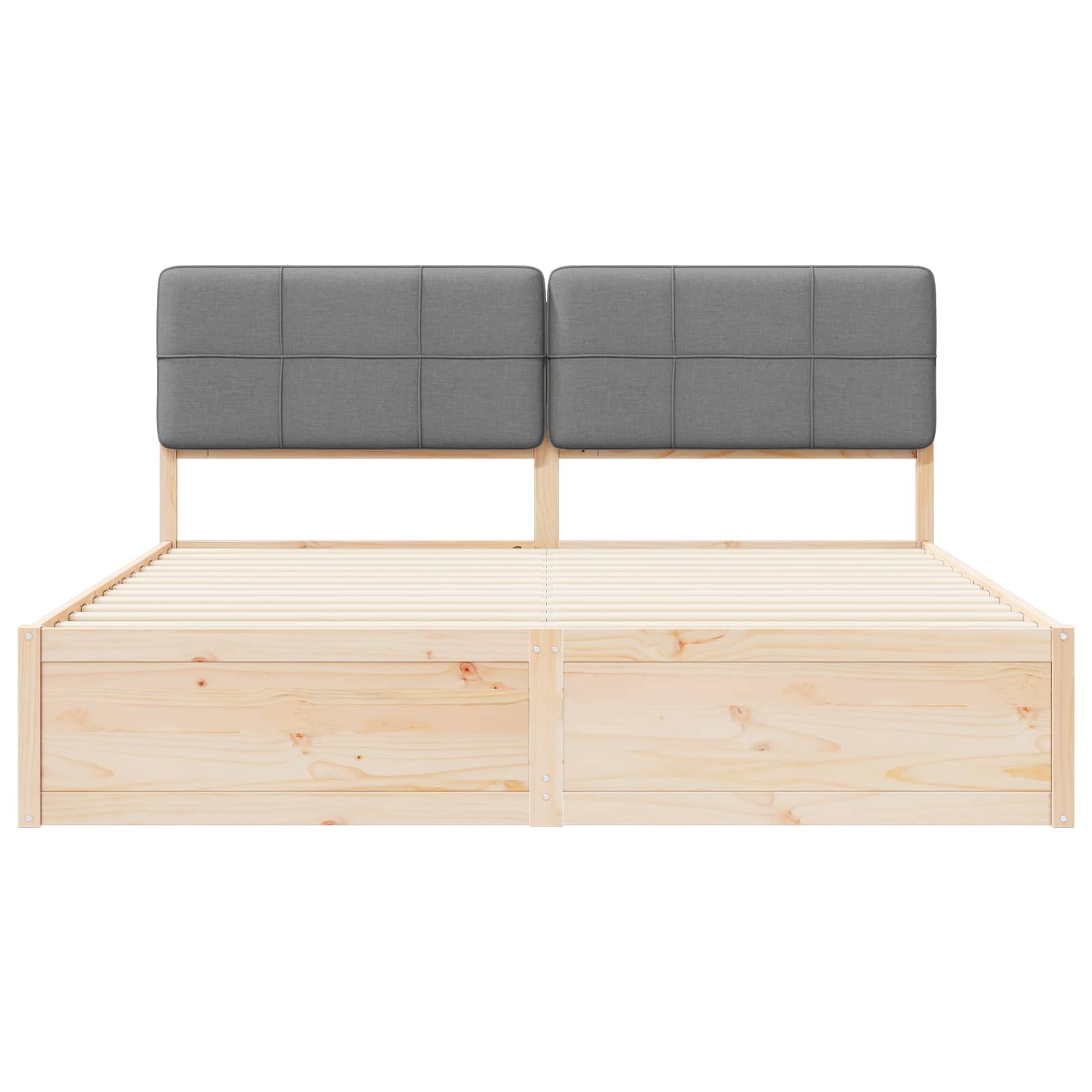 vidaXL Bettgestell mit gepolstertem Kopfteil Hellgrau 200 x 200 cm