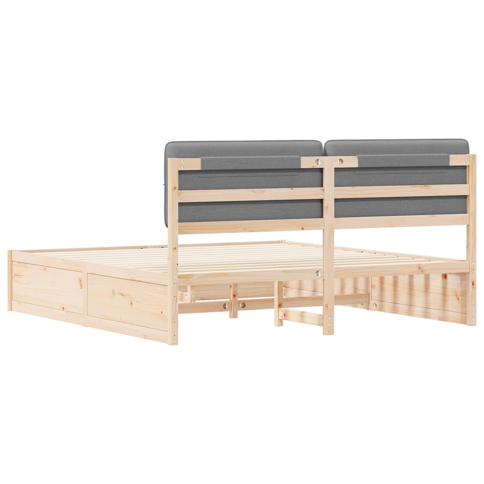 vidaXL Bettgestell mit gepolstertem Kopfteil Hellgrau 200 x 200 cm