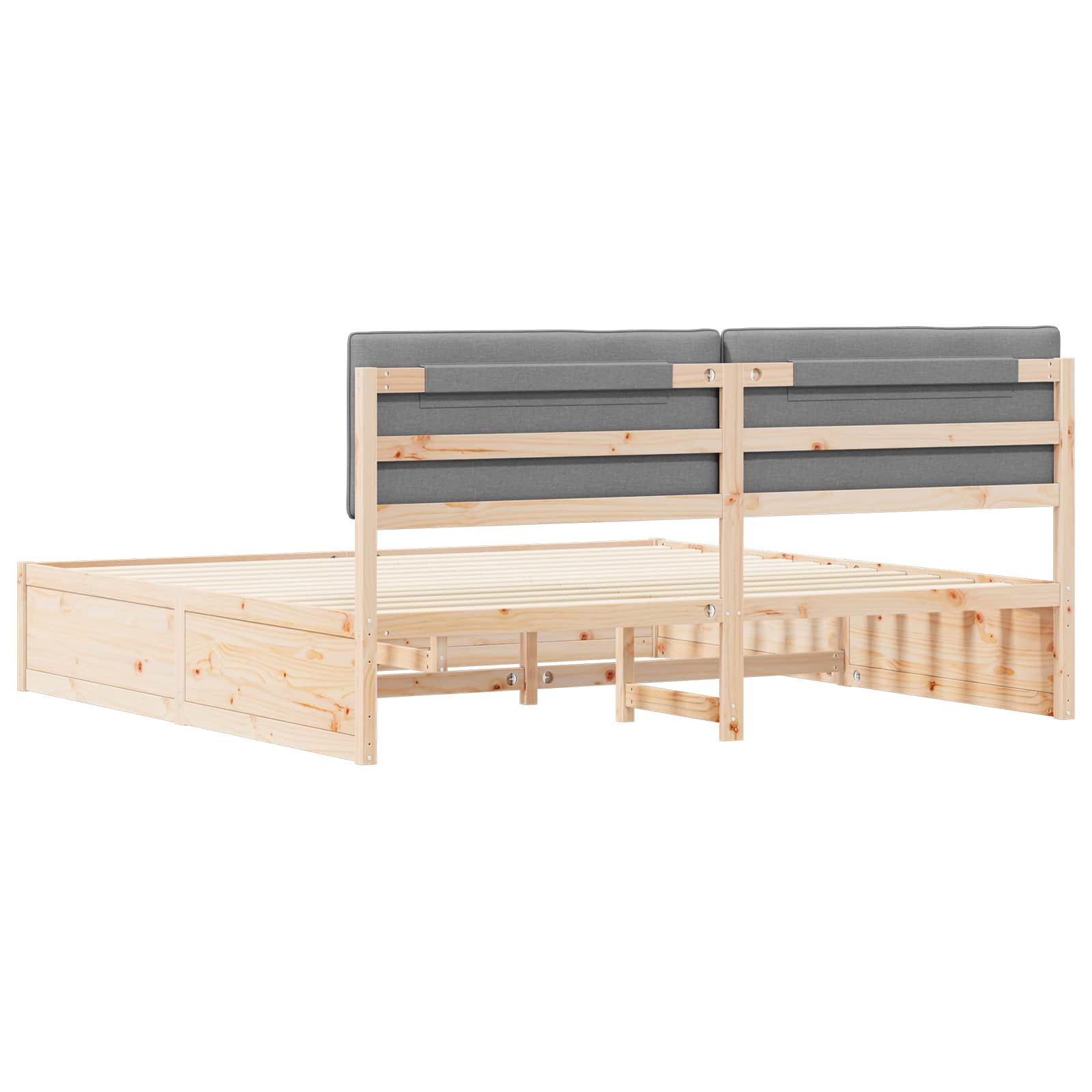 vidaXL Bettgestell mit gepolstertem Kopfteil Hellgrau 200 x 200 cm