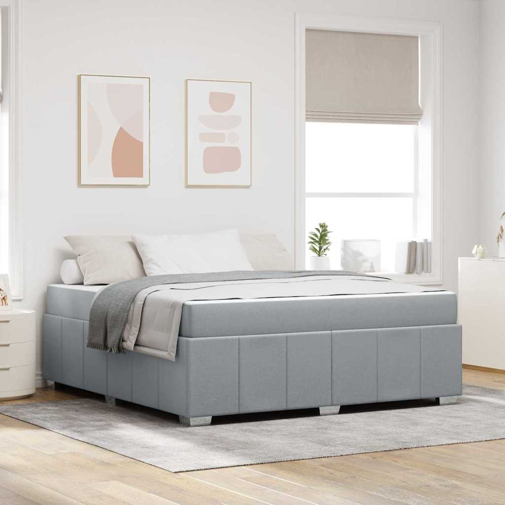 vidaXL Bettrahmen mit Matratze Hellgrau 80 x 200 cm Stoff