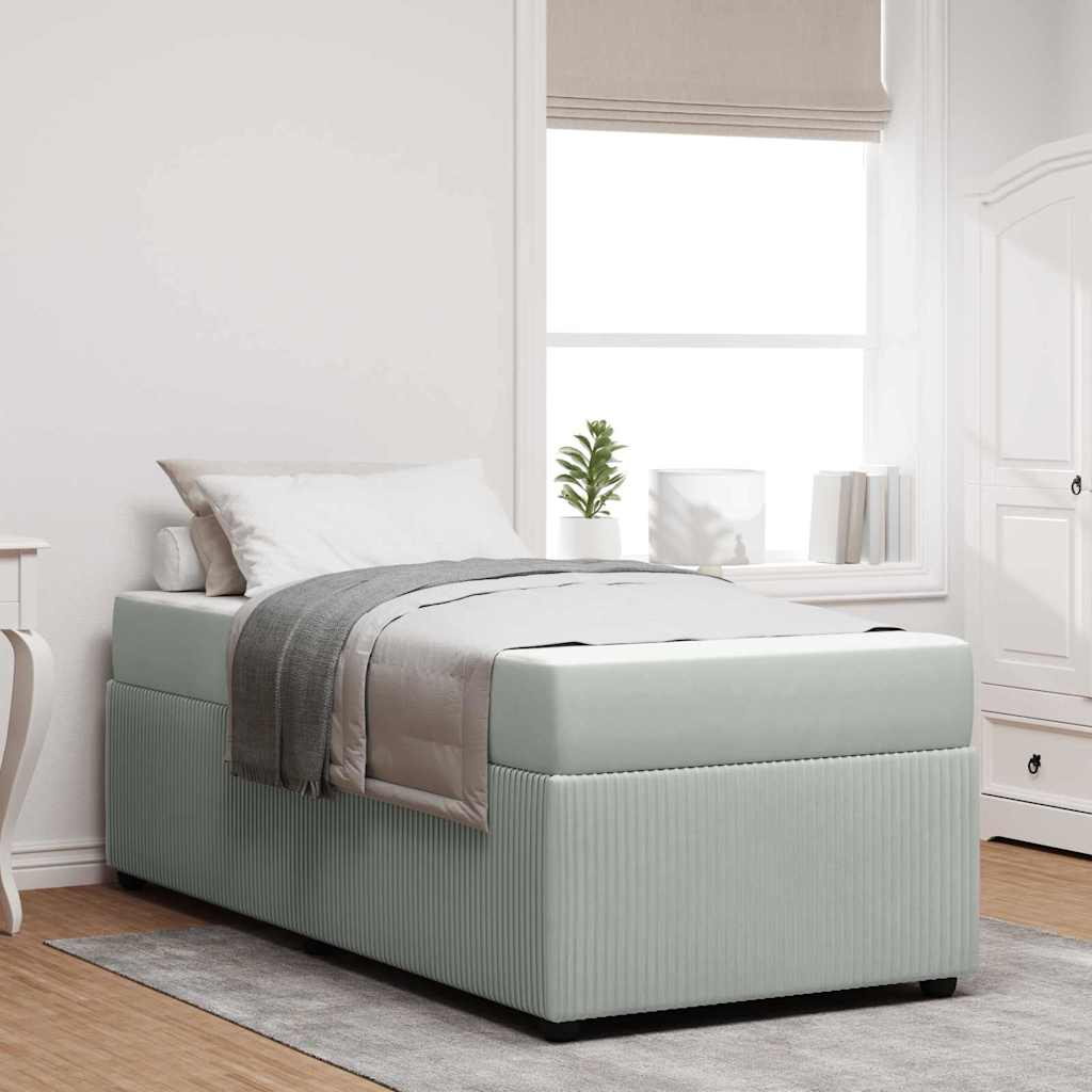 vidaXL Bettrahmen mit Matratze Dunkelgrau 80 x 200 cm Stoff