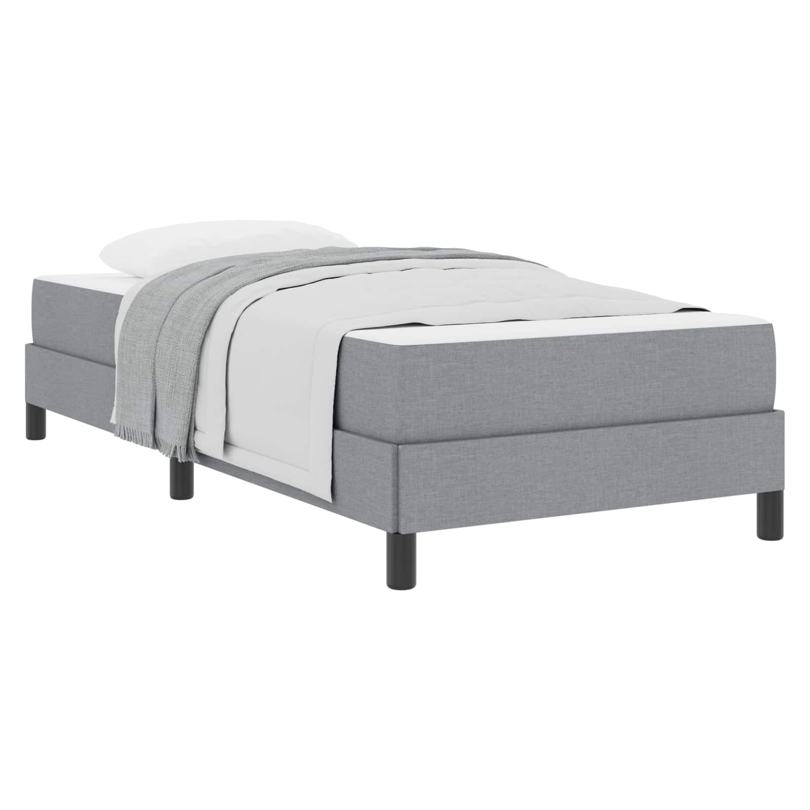vidaXL Boxspringbett mit Matratze Hellgrau 80 x 200 cm Stoff