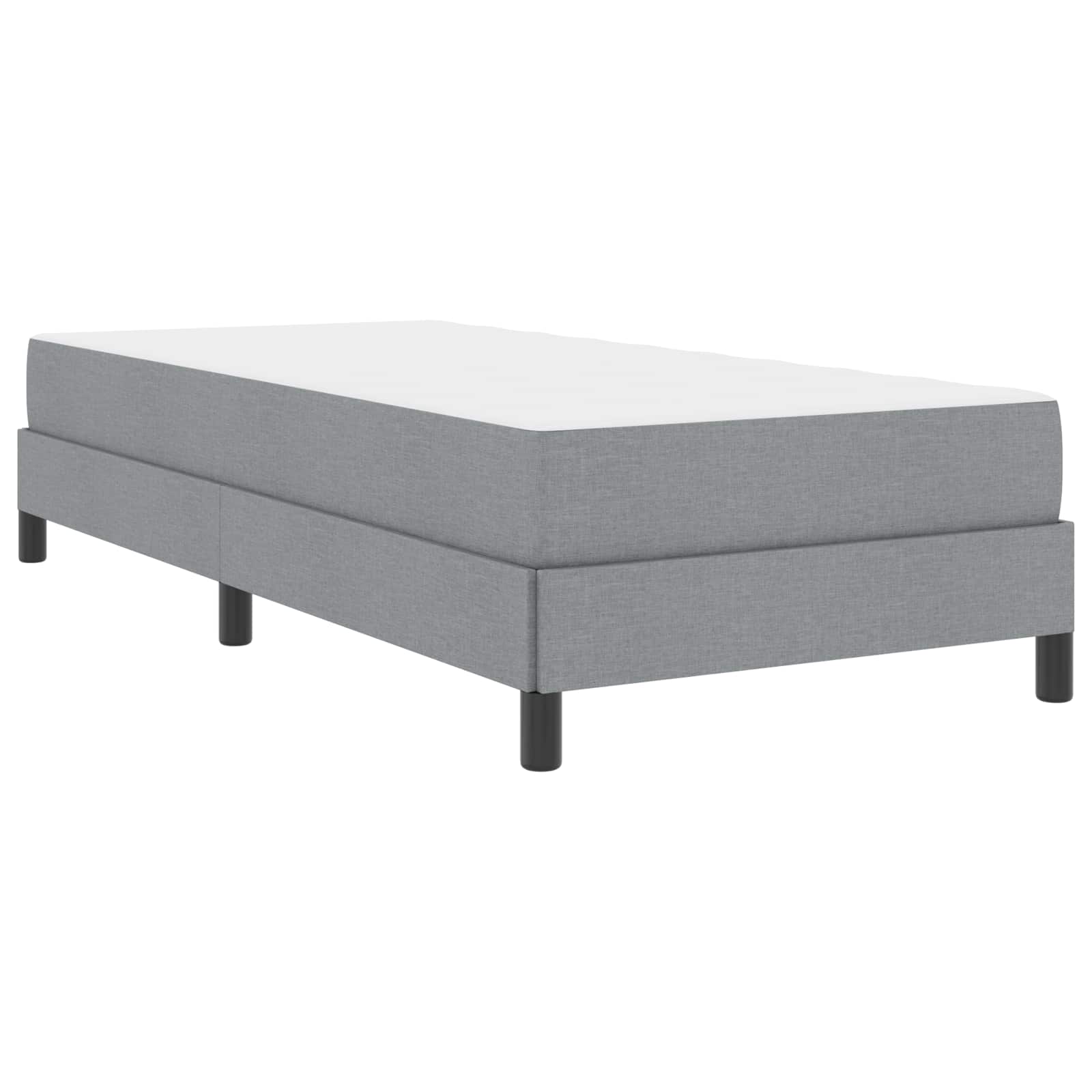 vidaXL Boxspringbett mit Matratze Hellgrau 80 x 200 cm Stoff
