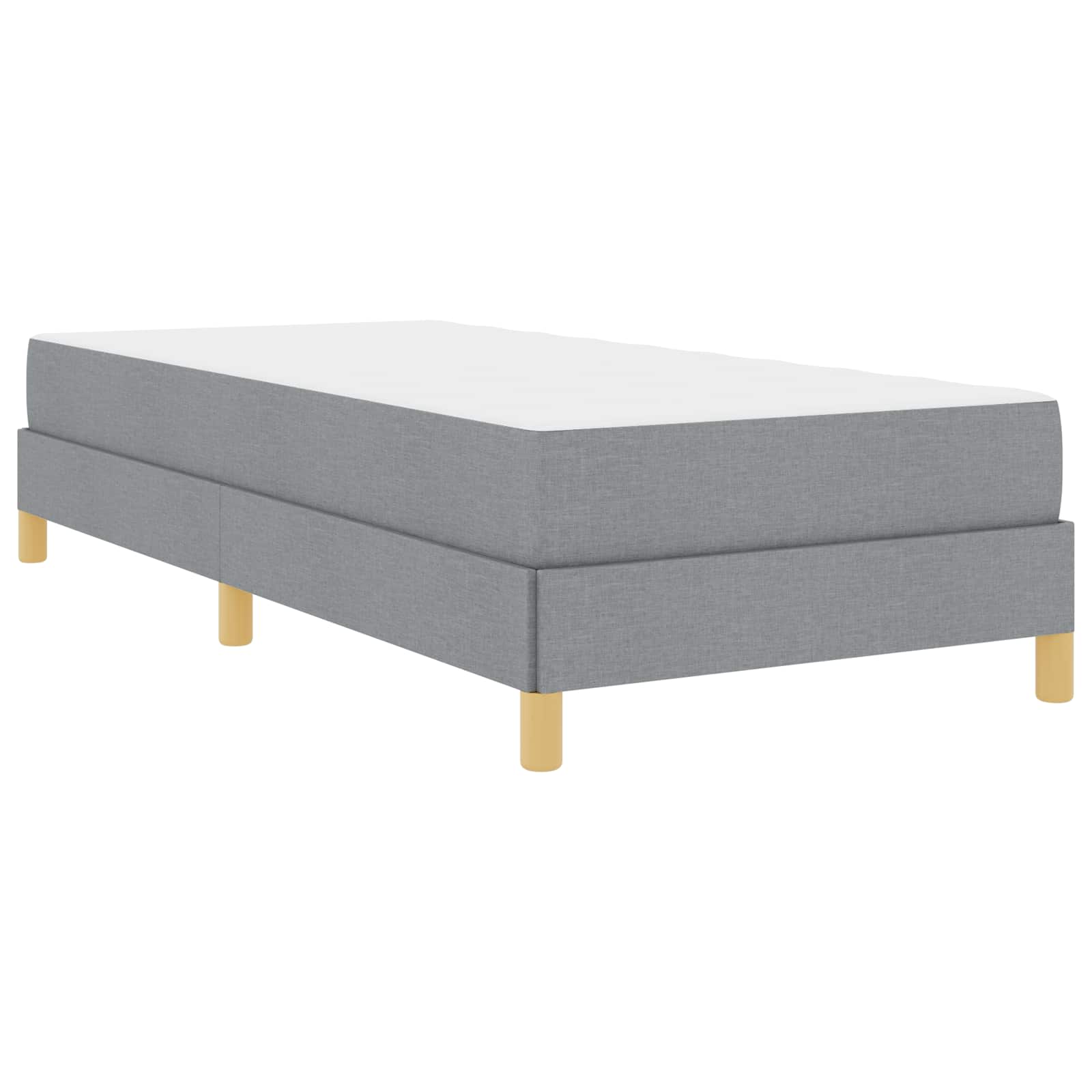 vidaXL Boxspringbett mit Matratze Hellgrau 80 x 200 cm Stoff