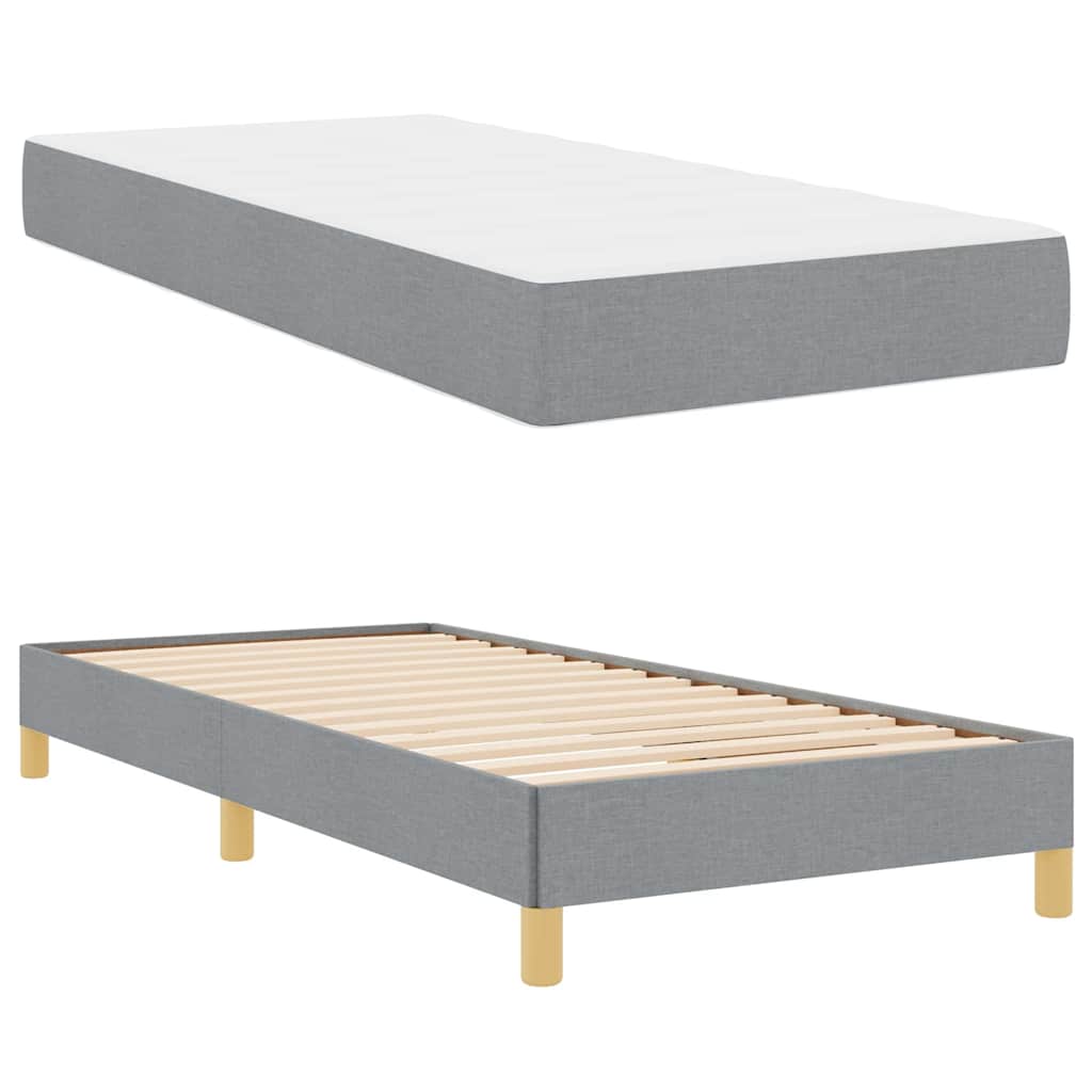 vidaXL Boxspringbett mit Matratze Hellgrau 80 x 200 cm Stoff