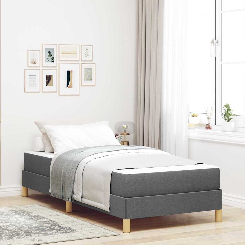 vidaXL Boxspringbett mit Matratze Hellgrau 80 x 200 cm Stoff