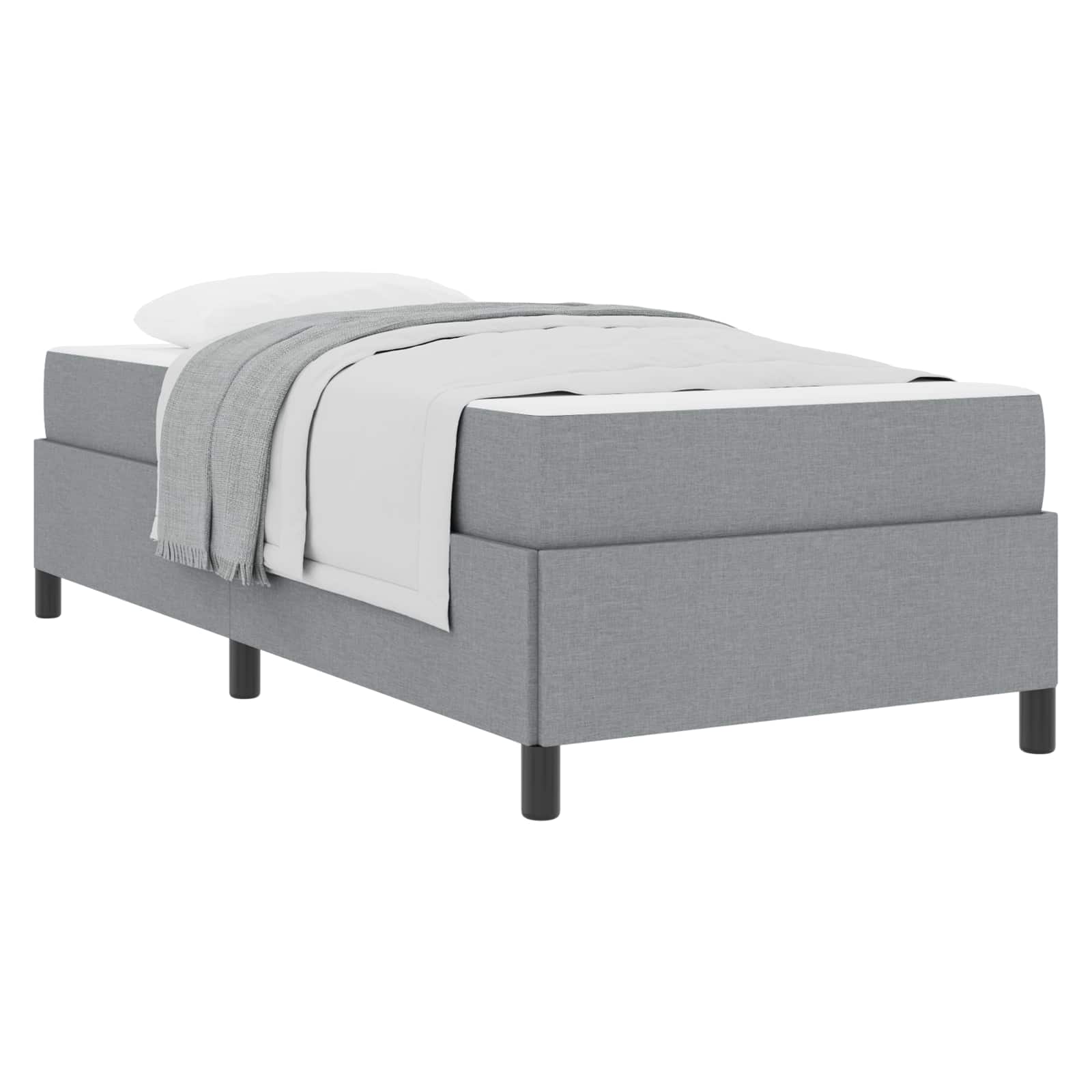 vidaXL Boxspringbett Hellgrau 80 x 200 cm Stoff