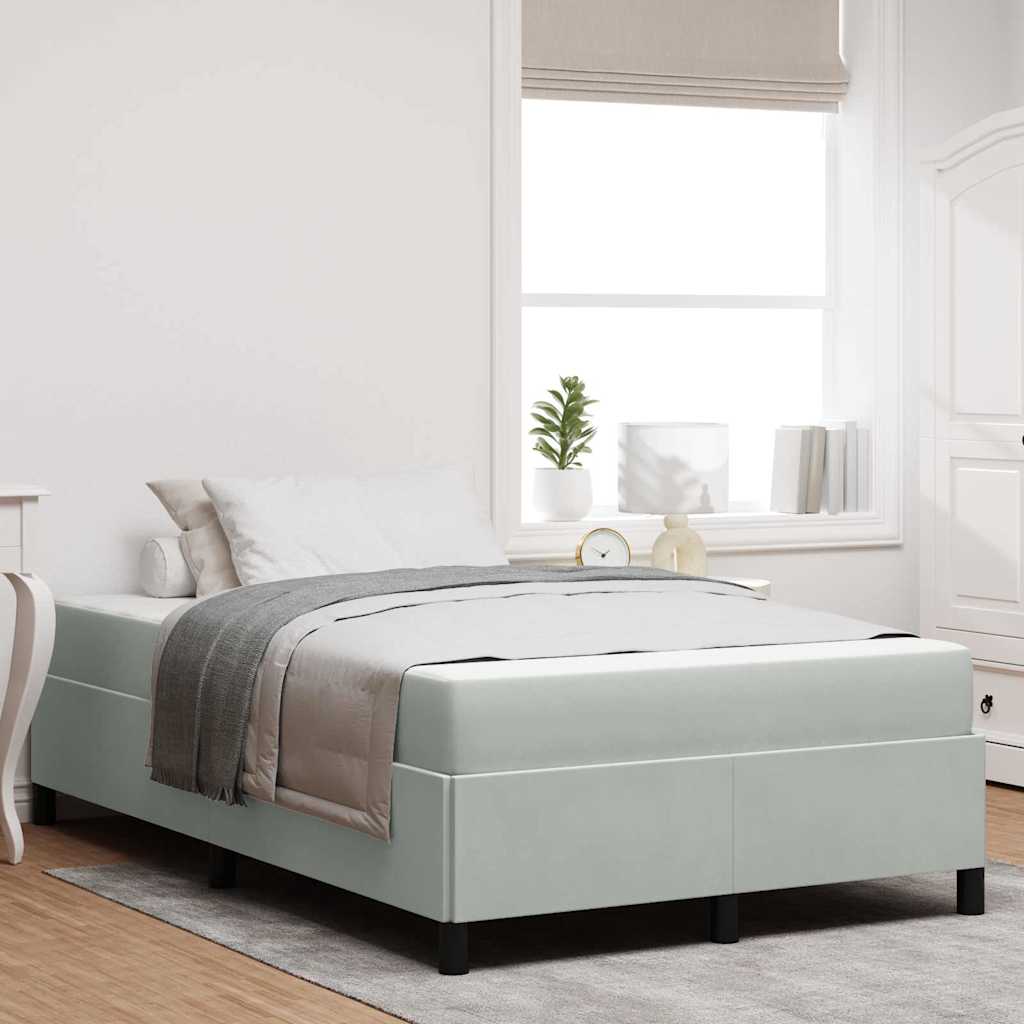 vidaXL Bettrahmen mit Matratze Hellgrau 80 x 200 cm Stoff