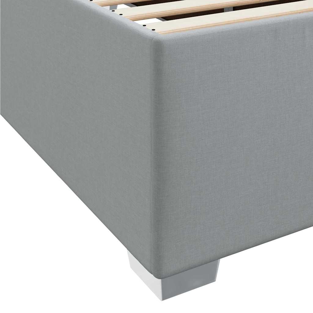 vidaXL Bettrahmen mit Matratze Hellgrau 80 x 200 cm Stoff