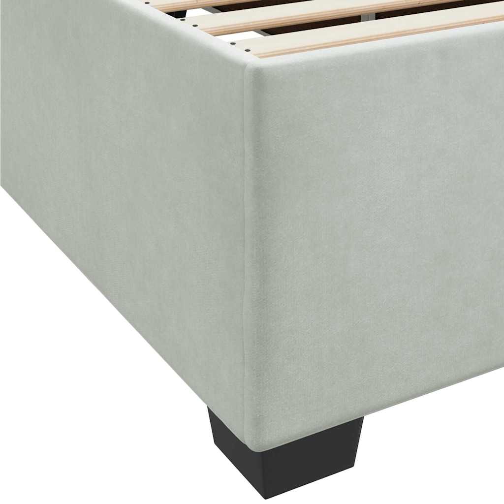 vidaXL Bettrahmen mit Matratze Hellgrau 80 x 200 cm Stoff