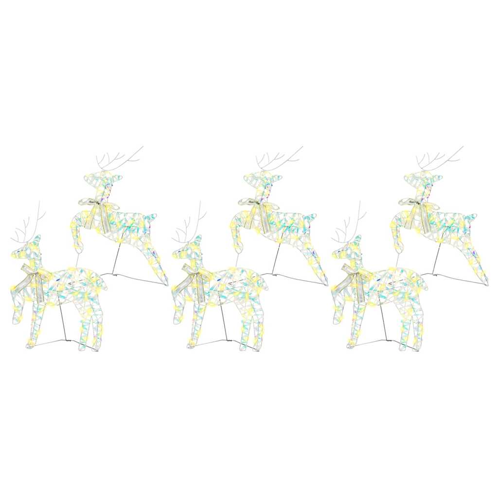 vidaXL LED Rentiere 4 pcs Gold Stoff