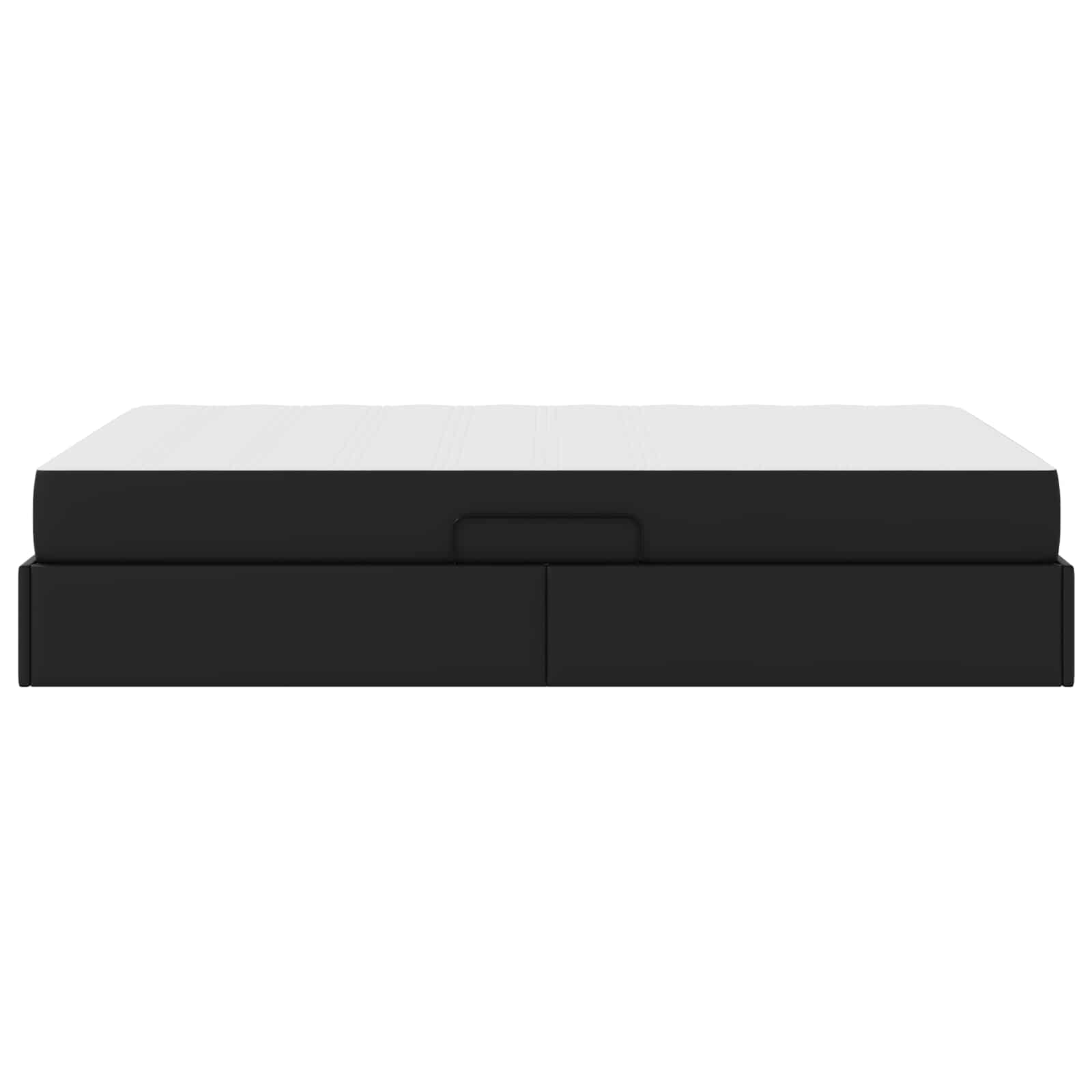 vidaXL Aufbewahrungsbett mit Matratze mit Matratze 2 pcs Schwarz Leder