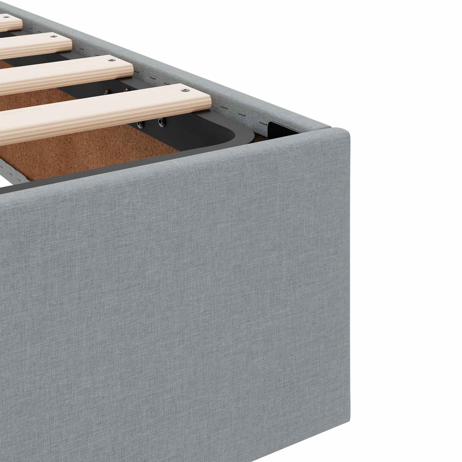 vidaXL Aufbewahrungsbett mit Matratze Hellgrau 120 x 190 cm Polyester