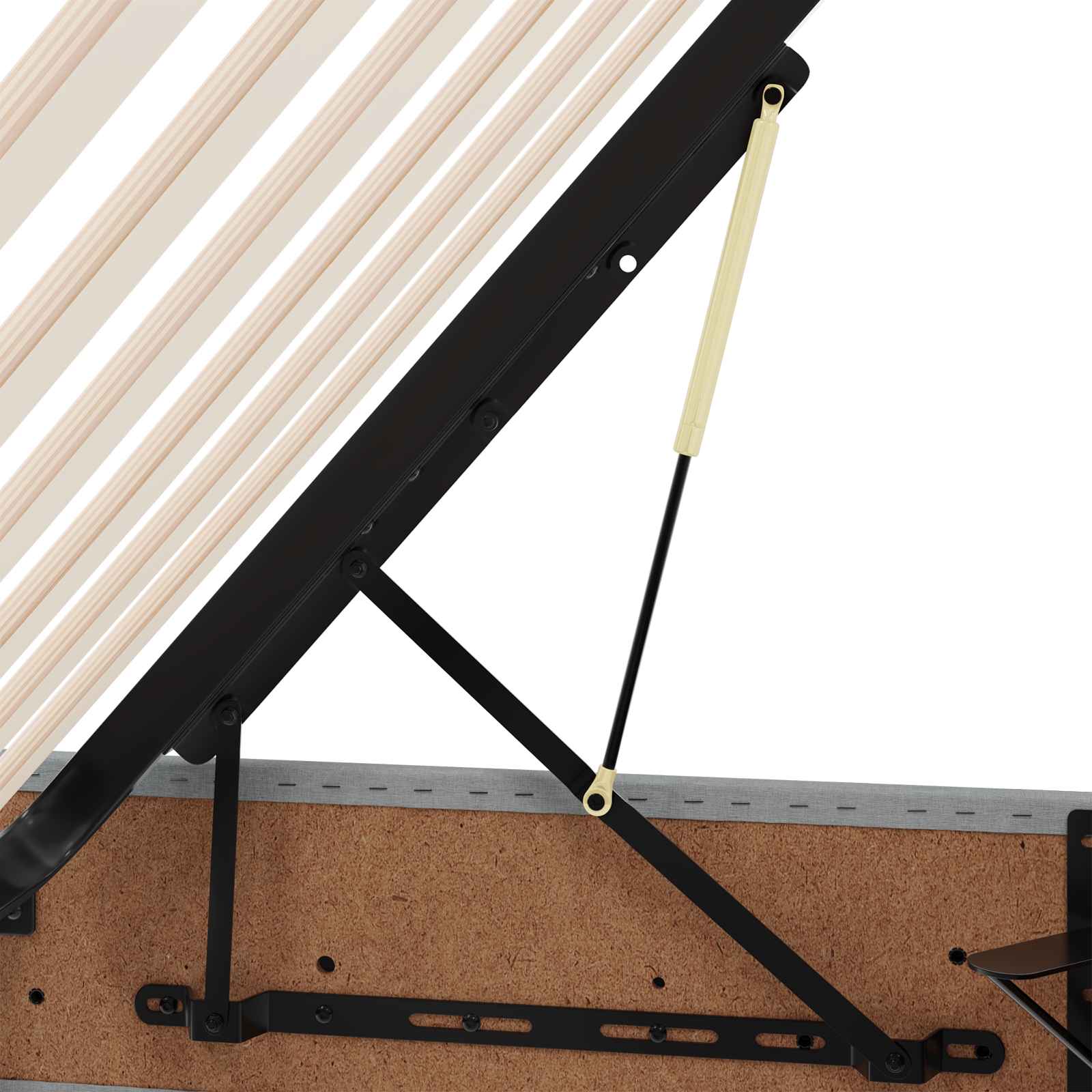 vidaXL Aufbewahrungsbett mit Matratze Hellgrau 120 x 190 cm Polyester