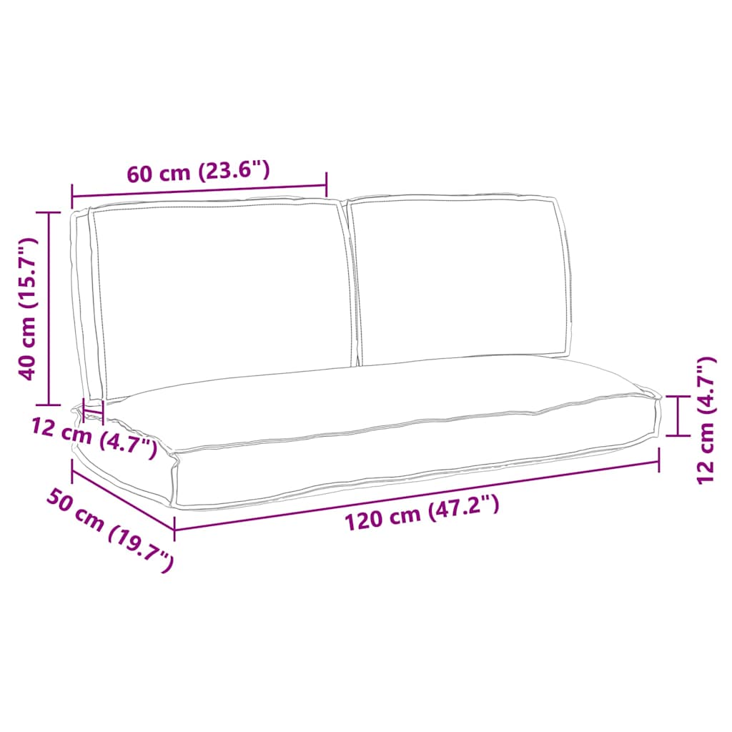 vidaXL Kissenset 3 pcs Grau Oxford-Stoff
